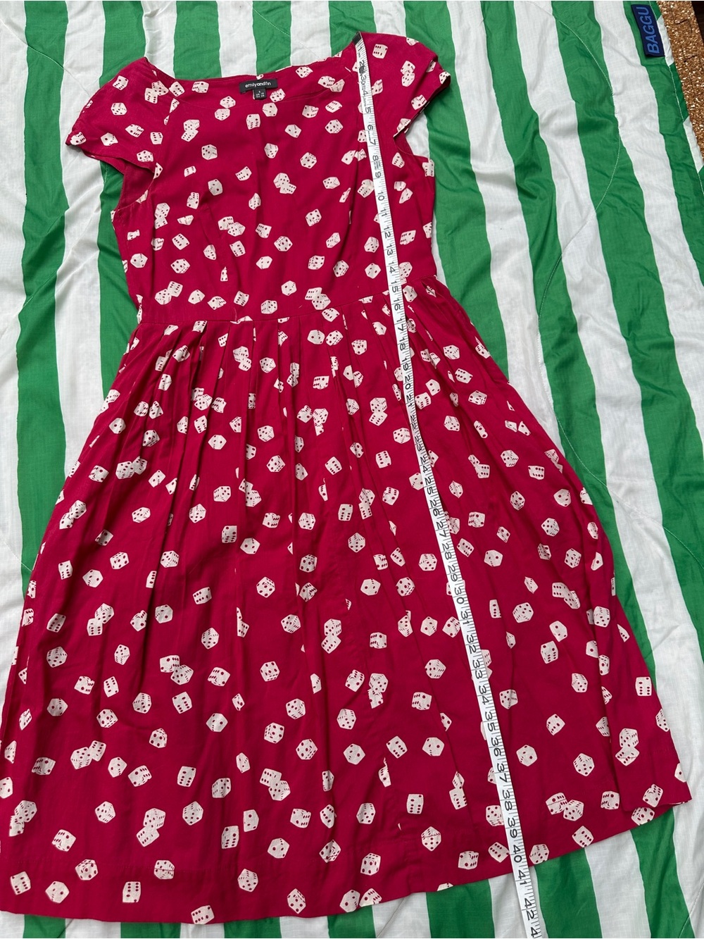 EMILY AND FIN ModCloth 50s style midi dress with dice - Picture 5 of 6